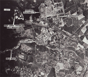 Aerial photo of Auschwitz (main camp), 1944 (detail)'© National Archives, Washington, DC